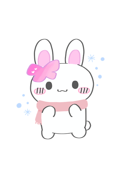 マフラーをつけたうさぎ