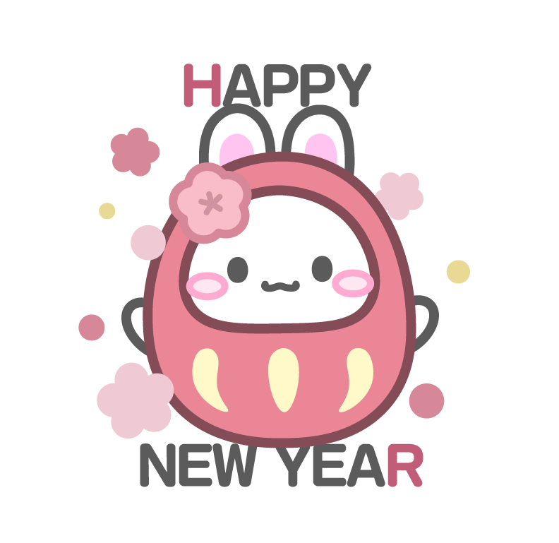 ダルマのコスチュームを被ったうさぎ